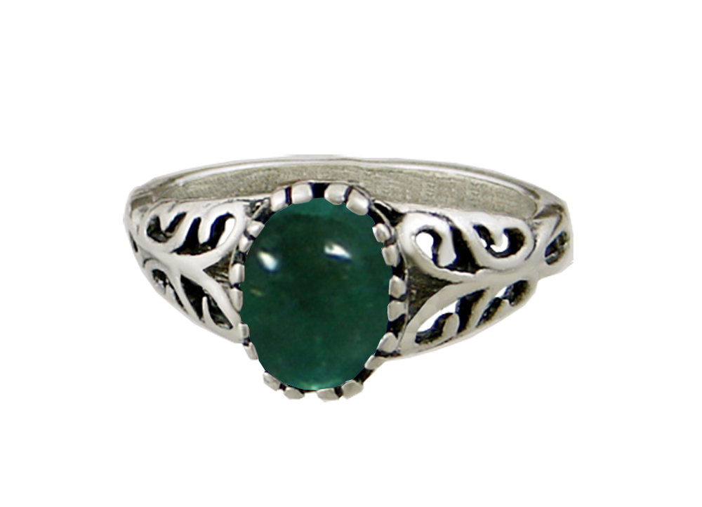Sterling Silver Filigree Ring With Fluorite Size 6